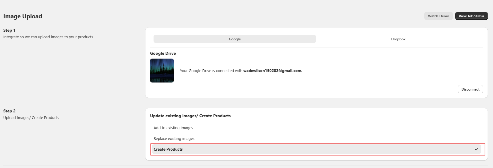 Create Products Option